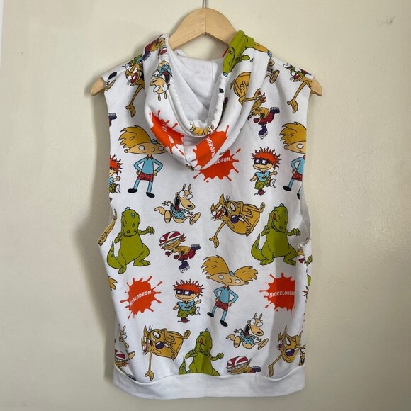 Rugrats Hoodie Vest Reptar, Ren & Stimpy All Over Print Size Medium - Picture 2 of 9